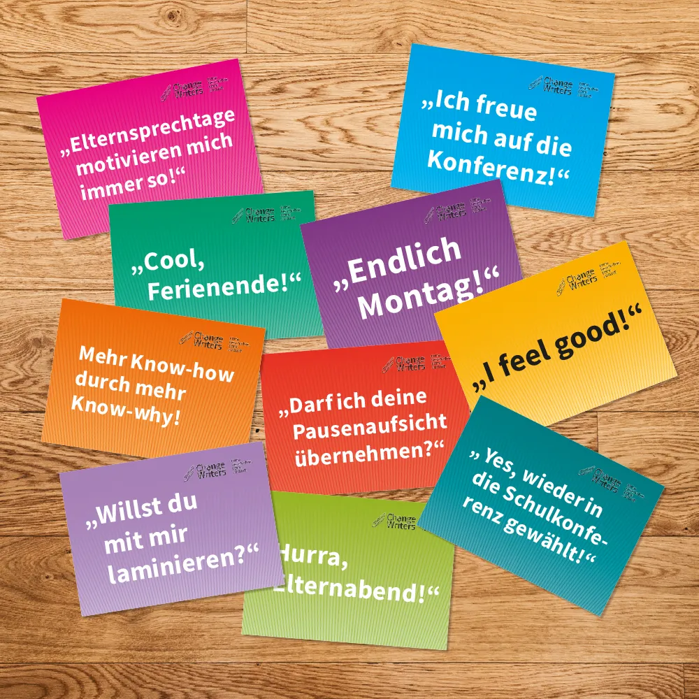 Das ChangeWriters-Postkartenset